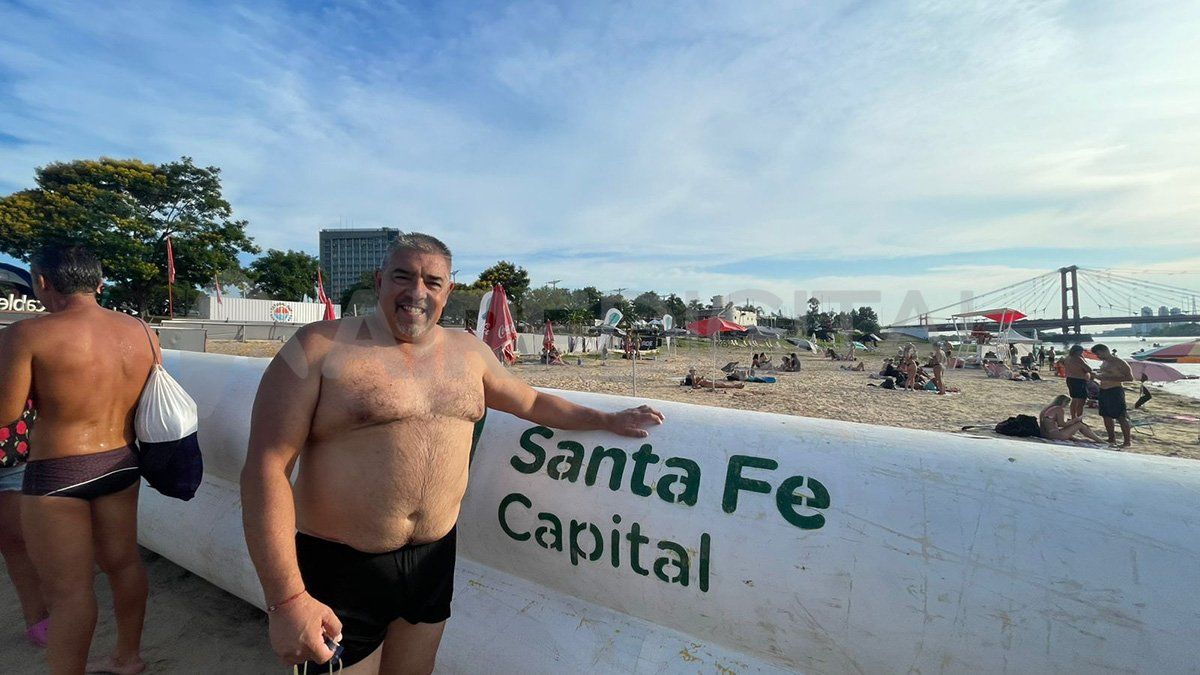 Fernando Fleitas participó de una carrera de exhibición en el marco de las actividades de cierre de la Semana de la Laguna.