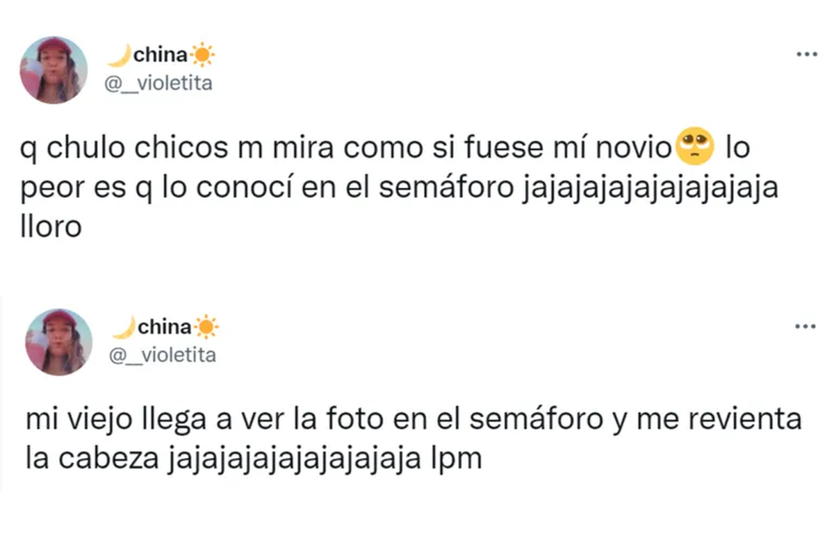 Los tuits que compartió la protagonista del semáforo-Captura.