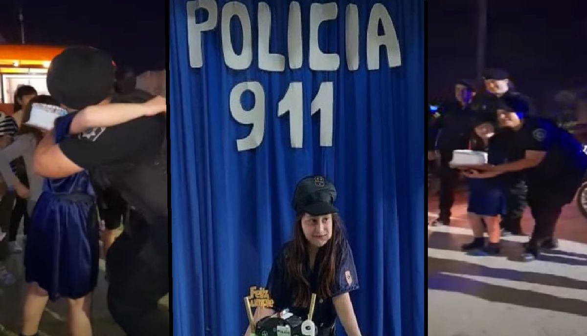 Una nena santafesina festejó su cumpleaños disfrazada de policía y efectivos de seguridad fueron a saludarla de sorpresa