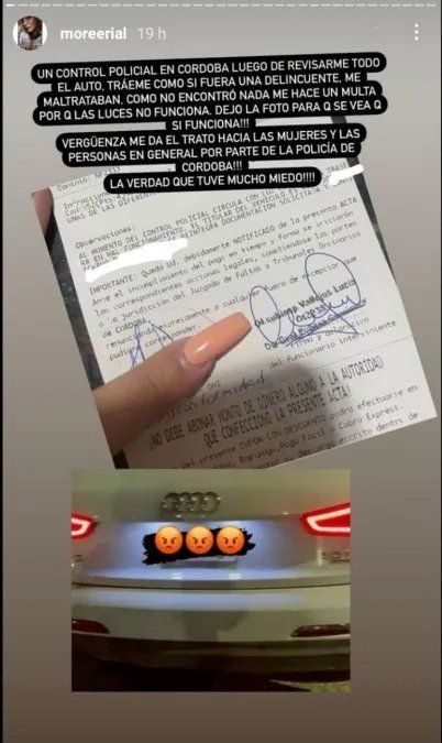 El descargo de More Rial. 