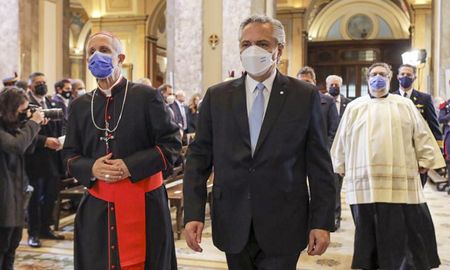 Alberto Fernández en el Tedeum del año pasado en la Catedral Metropolitana. Alberto Fernández en el Tedeum del año pasado en la Catedral Metropolitana.