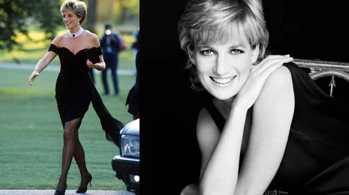 Lady Di usando el llamado vestido de la venganza