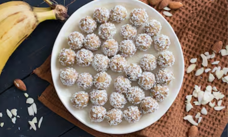 Trufas de avena y banana. Trufas de avena y banana.