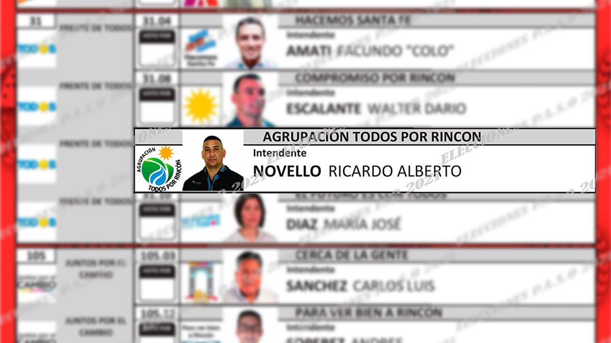 La boleta de las elecciones Primarias