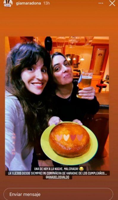 ¡Súper compinches! Gianinna Maradona le dedicó un mensaje a la hermana de Daniel Osvaldo.