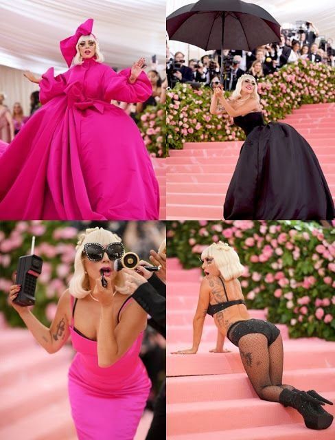 Lady Gaga en los MET Gala 2022 en un look que se dividió en cuatro