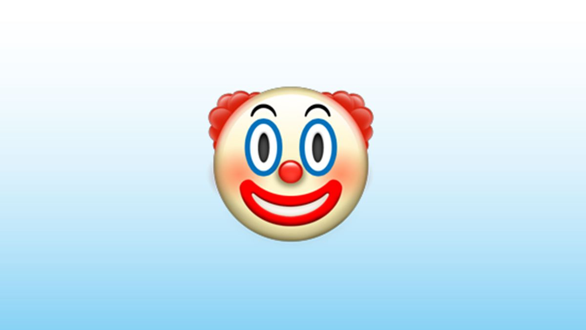 El emoji de la carita de payaso y el significado menos pensando en