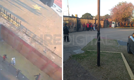 Incidentes en el estadio Brigadier López mientras Colón jugaba ante Brown de Adrogué. Incidentes en el estadio Brigadier López mientras Colón jugaba ante Brown de Adrogué.