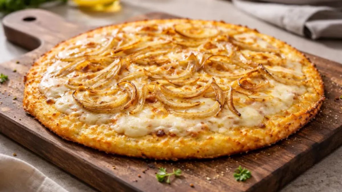 Con papa rallada, huevo y queso, esta preparación combina lo mejor de una tortilla y una pizza, ideal para una comida rápida y versátil. Con papa rallada, huevo y queso, esta preparación combina lo mejor de una tortilla y una pizza, ideal para una comida rápida y versátil. 
