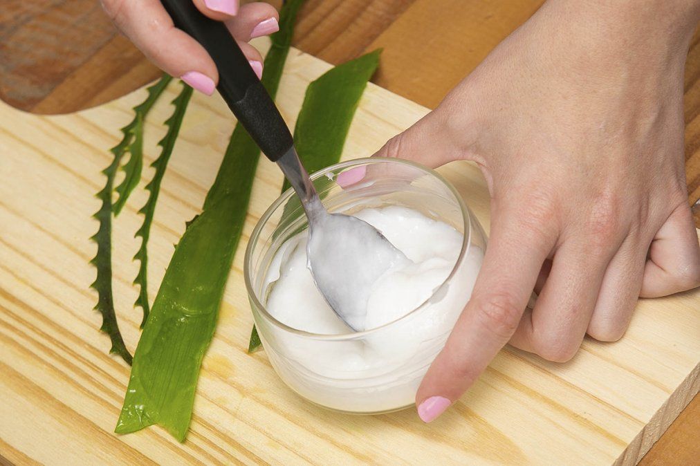 Aloe vera con aceite de coco para el crecimiento saludable del cabello