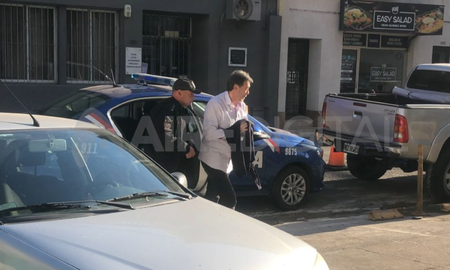 Horacio Darrás en el momento en que llegaba a los tribunales de Santa Fe.&nbsp;