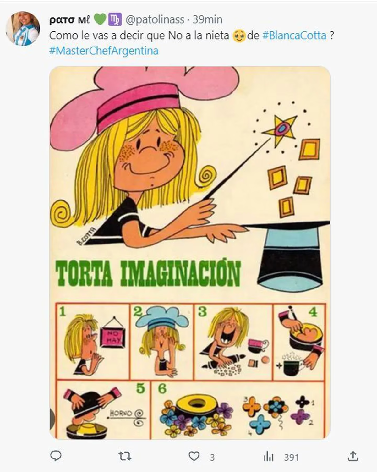 Los memes tras la eliminación de la nieta de Blanca Cotta en MasterChef.