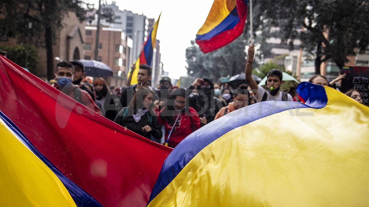 Manifestantes en Bogotá, capital de Colombia.