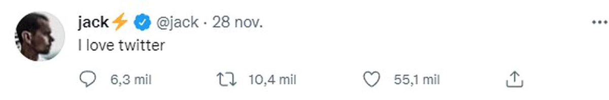 La tuit de Jack Dorsey antes de darse a conocer su renuncia.