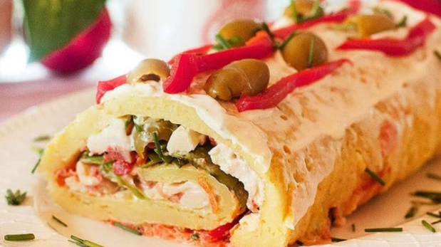 Receta de pionono salado.