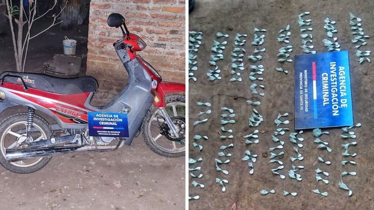 Incautaron una moto y 200 envoltorios de cocaína