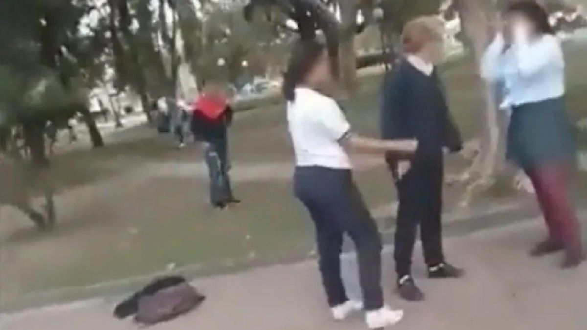 Dos alumnas se pelearon a la salida del colegio y una mujer las separó a los cachetazos
