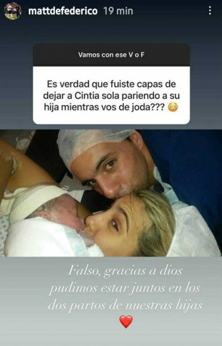 La foto del día del nacimiento de Francesca.