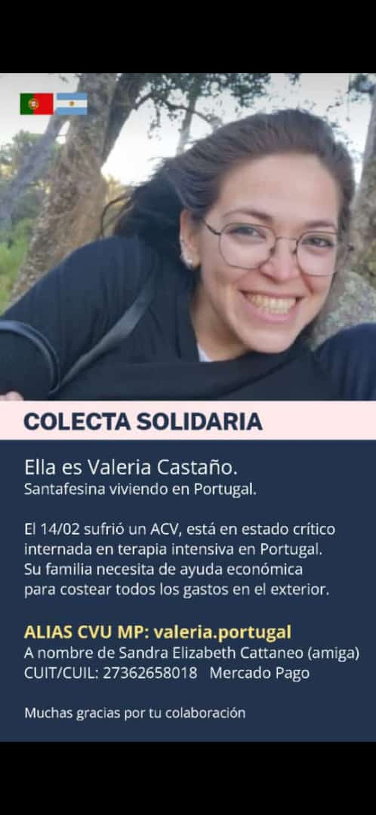 Colecta solidaria por Valeria Castaño. Colecta solidaria por Valeria Castaño.