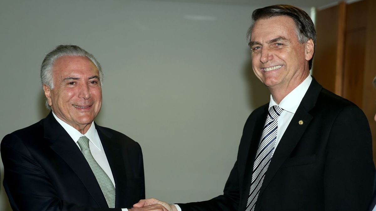 El presidente Jair&nbsp;Bolsonaro&nbsp;junto a&nbsp;Michel Temer.