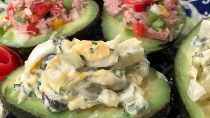 Paltas rellenas al horno y frescas