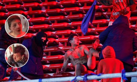 El violento video de la barra de Independiente golpeando a hinchas de la Universidad de Chile El violento video de la barra de Independiente golpeando a hinchas de la Universidad de Chile