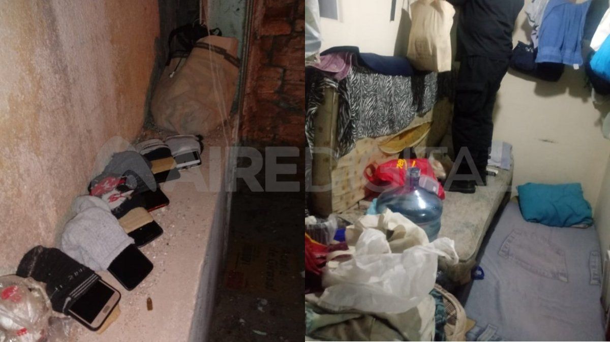 Los celulares secuestrados en la Comisaría 11° estaban ocultos en una bolsa y disimulados en medias.