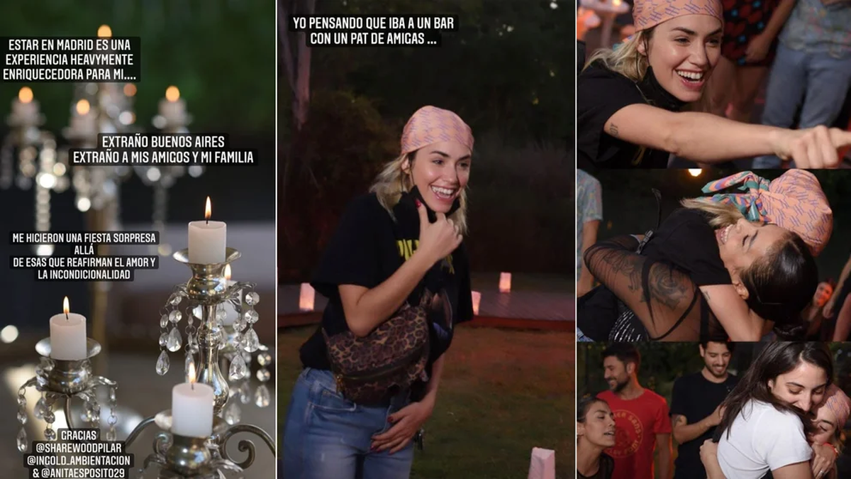 Lali Espósito emocionada por la fiesta que organizaron sus amigas en Buenos Aires.