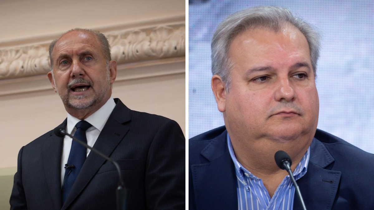El gobernador Omar Perotti y el presidente de la Cámara de Diputados