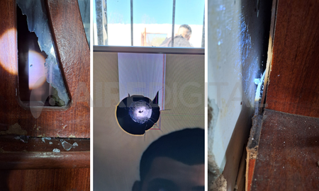 Impactos de bala y vainas servidas en la casa atacada a balazos en barrio Ciudadela Norte. Impactos de bala y vainas servidas en la casa atacada a balazos en barrio Ciudadela Norte.
