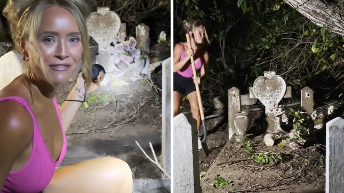 Una joven sorprendió a todos al mostrar que limpia tumbas de un cementerio.