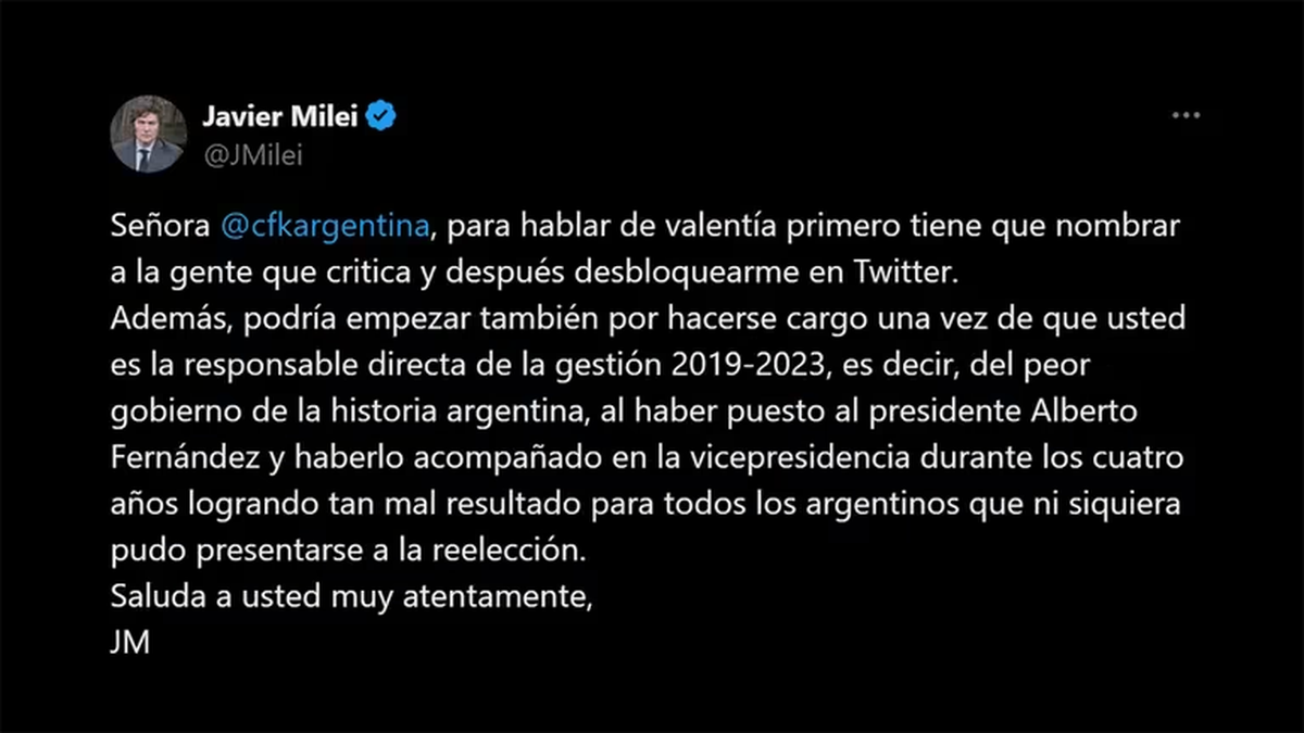 Tuit Milei Tuit Milei