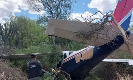 Restos de la avioneta estrellada en Salta, con 130 kilos de cocaína incautados. Restos de la avioneta estrellada en Salta, con 130 kilos de cocaína incautados.