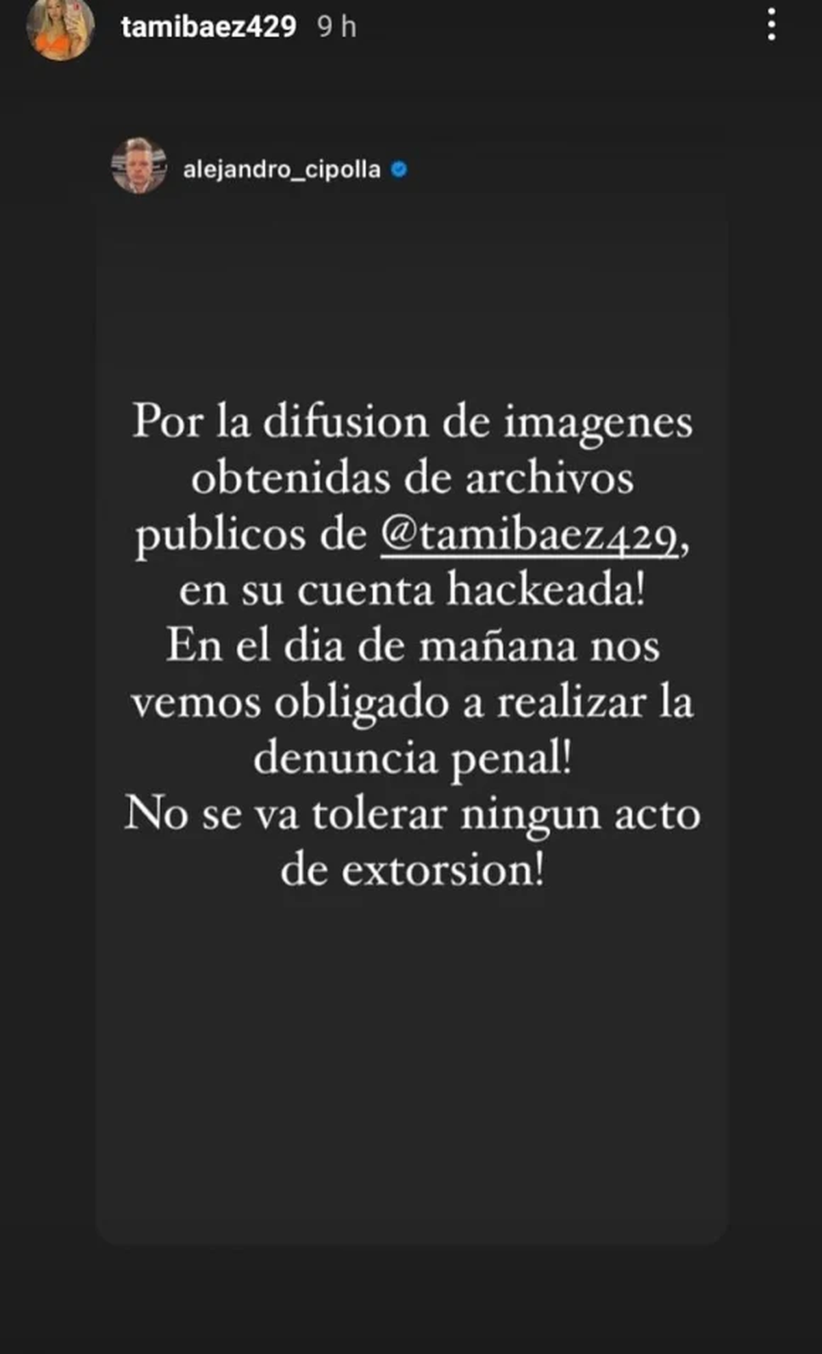 La novia de L-Gante fue extorsionada para recuperar su cuenta.