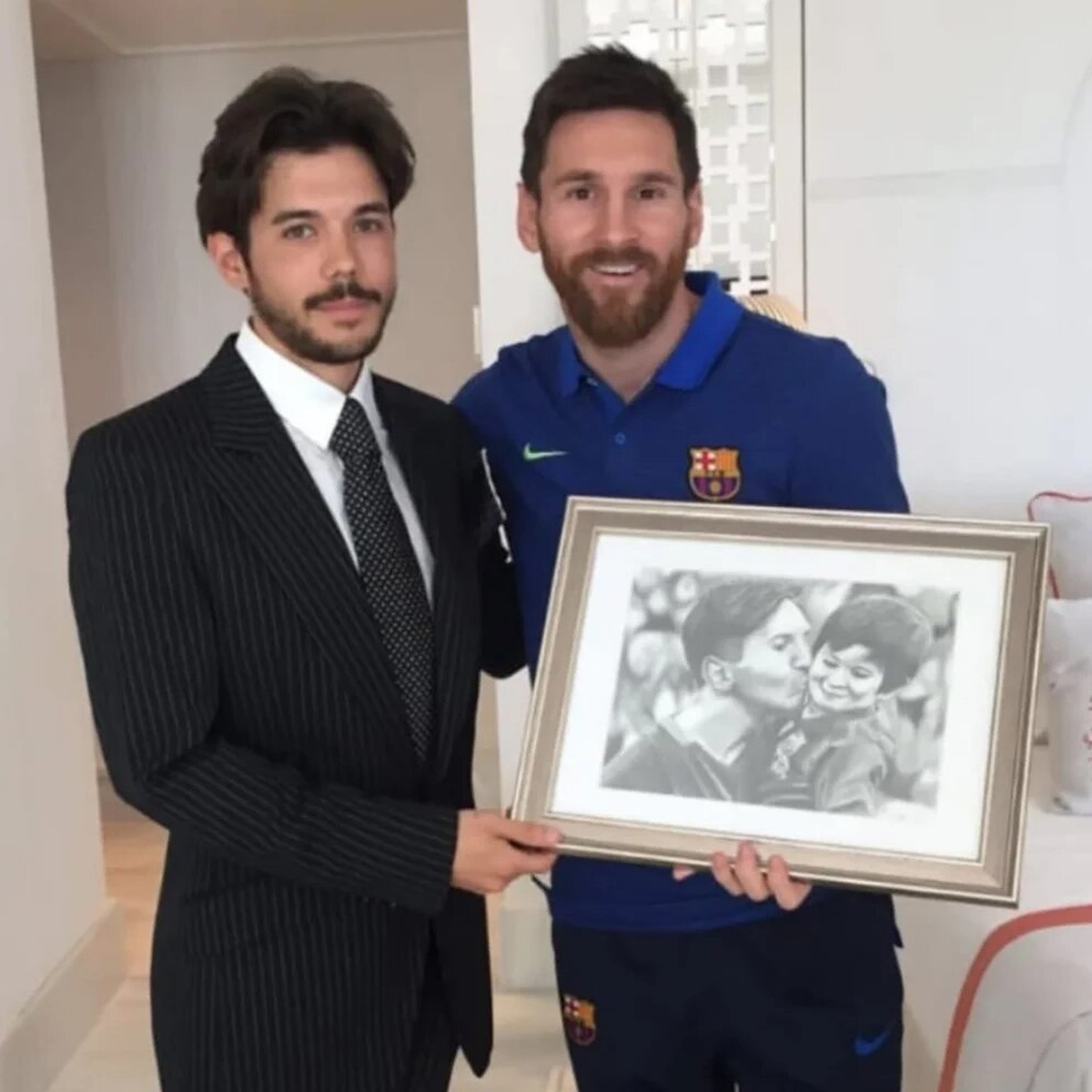 Axel Caniggia y Lionel Messi. Axel Caniggia y Lionel Messi. 