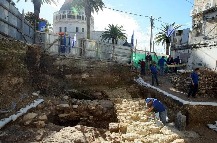 Excavaciones en la Iglesia de la Anunciación, em Nazaret (AFP).