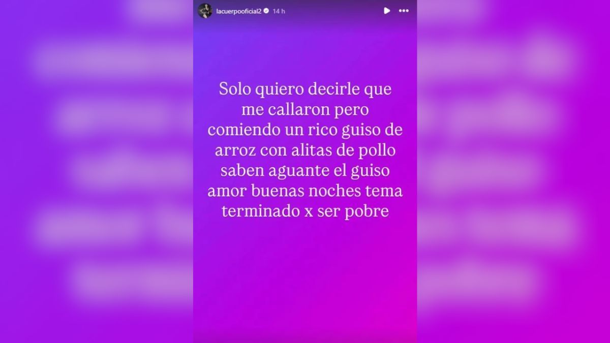 Jazmín "La Cuerpo" Salinas se desquitó a través de sus redes sociales. Jazmín "La Cuerpo" Salinas se desquitó a través de sus redes sociales.
