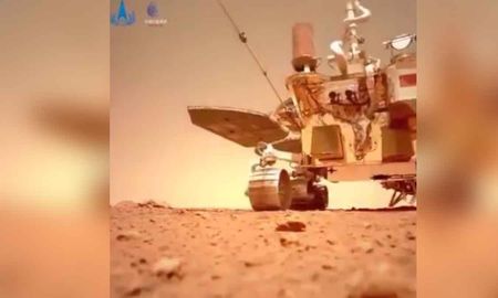 China reveló imágenes espectaculares del recorrido del rover Zhurong por Marte. China reveló imágenes espectaculares del recorrido del rover Zhurong por Marte.
