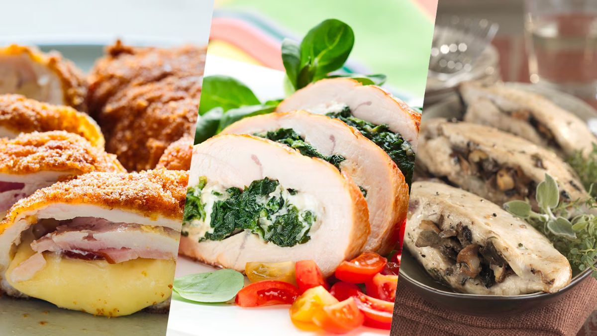 Receta de pechugas de pollo rellenas.