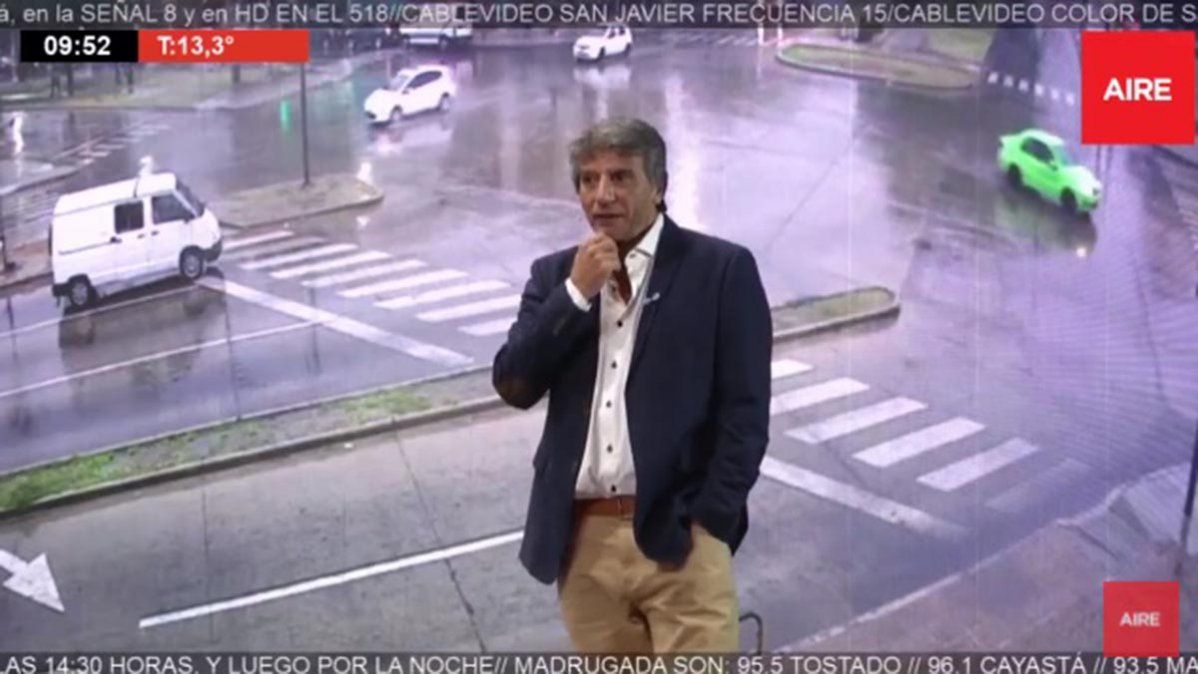 Un fuerte chaparrón se precipitó en la ciudad de Santa Fe desde las 9.50 de la mañana hasta las 10.05.