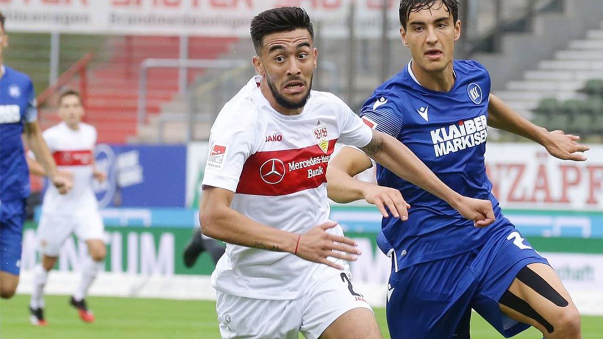 El delantero formado en Argentinos Juniors no pudo evitar la derrota de su equipo ante el Karlsruher.