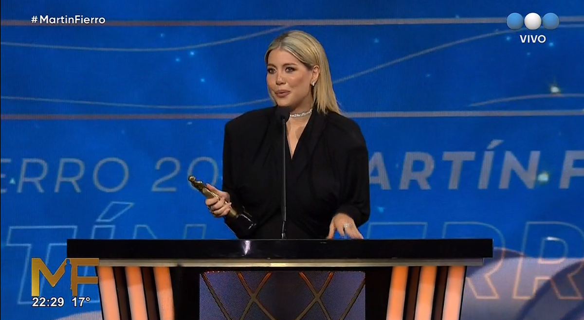 Wanda Nara ganó su primer Martín Fierro. Wanda Nara ganó su primer Martín Fierro.