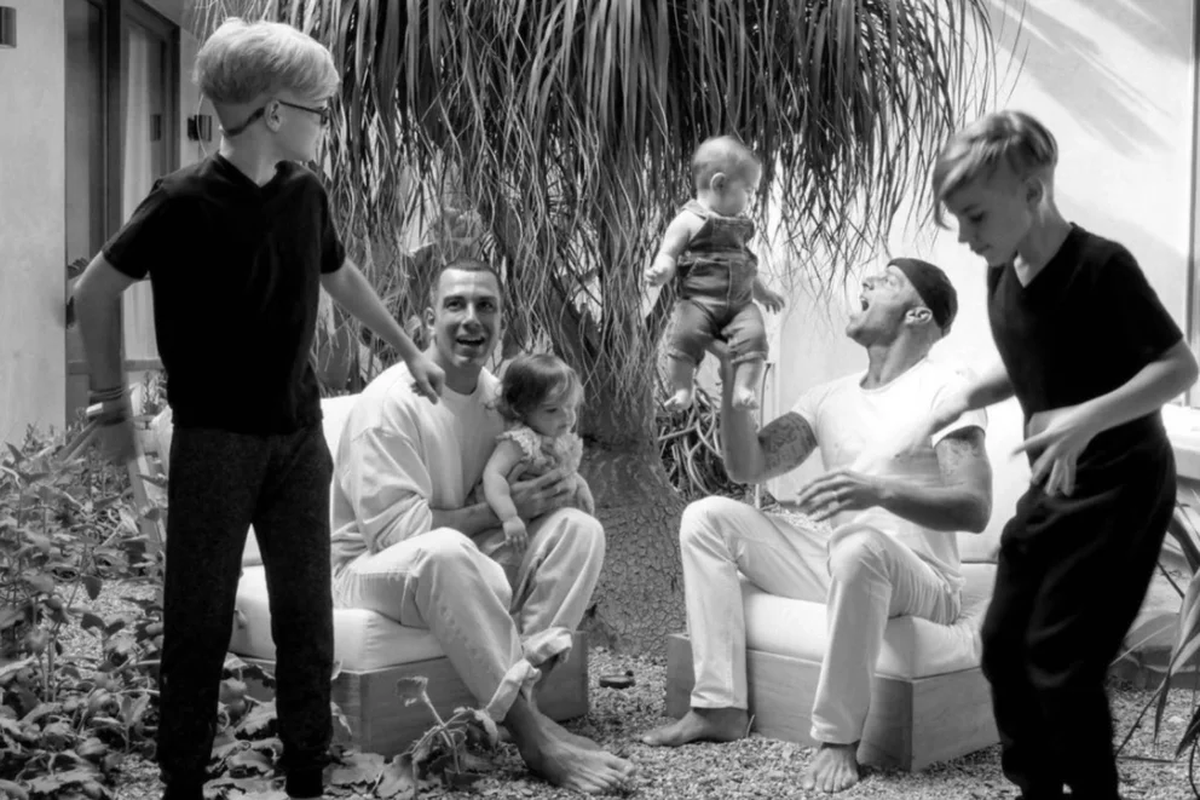 Ricky Martin junto a su pareja, Jwan Yosef, y sus hijos.