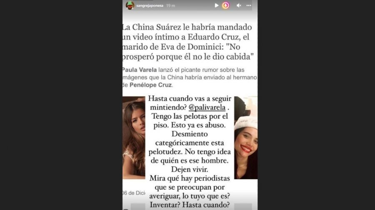 El descargo de la China Su&aacute;rez en Instagram.