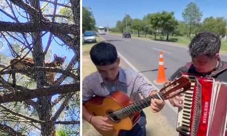 José Yossen y su conjunto cantó al costado de la ruta. José Yossen y su conjunto cantó al costado de la ruta.