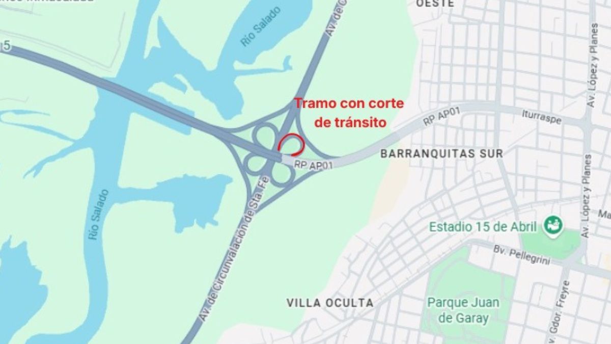 El tramo marcado en rojo es el que permanecerá cortado durante la noche.