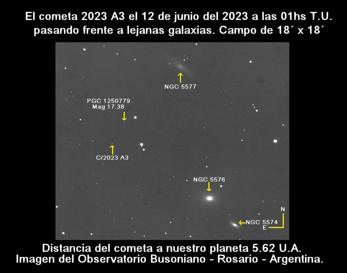 El cometa C/2023 A3 Tsuchinshan–ATLAS  desde el Observatorio Busoniano de Rosario.