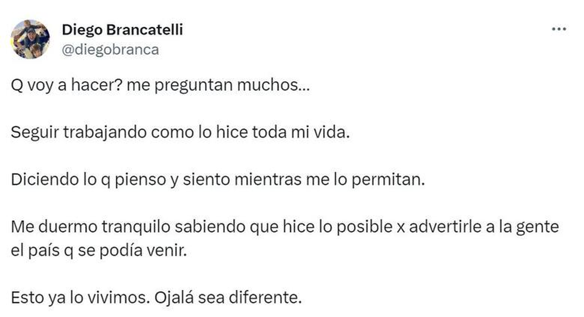 Diego Brancatelli se mostró furioso. Diego Brancatelli se mostró furioso.