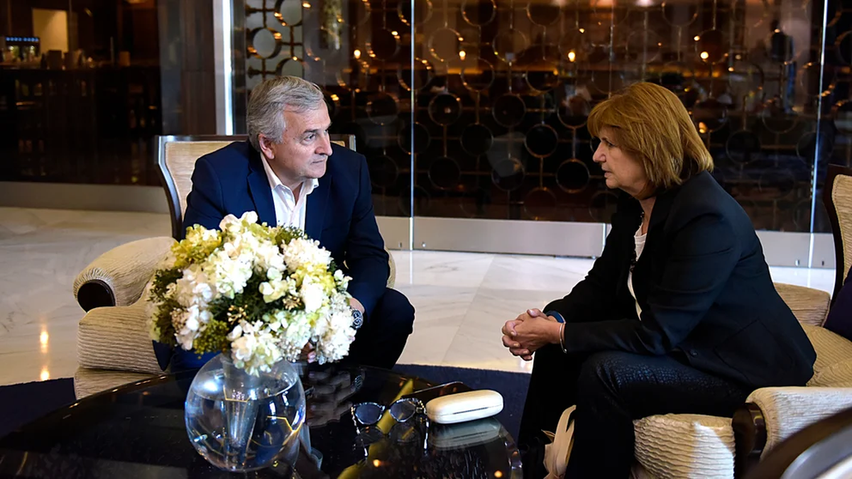 Gerardo Morales, gobernador de la provincia de Jujuy, junto a Patricia Bullrich, presidenta del PRO a nivel nacional. (Gustavo Gavotti)