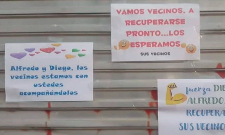 Los carteles y el cariño de los clientes a dos comerciantes contagiados de Covid Los carteles y el cariño de los clientes a dos comerciantes contagiados de Covid